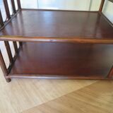 Retro-Side table-vinyl furniture-wood, rattan and bamboo-80s