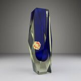 Murano Blue Sommerso Vase, Vintage, Italy, 1970s