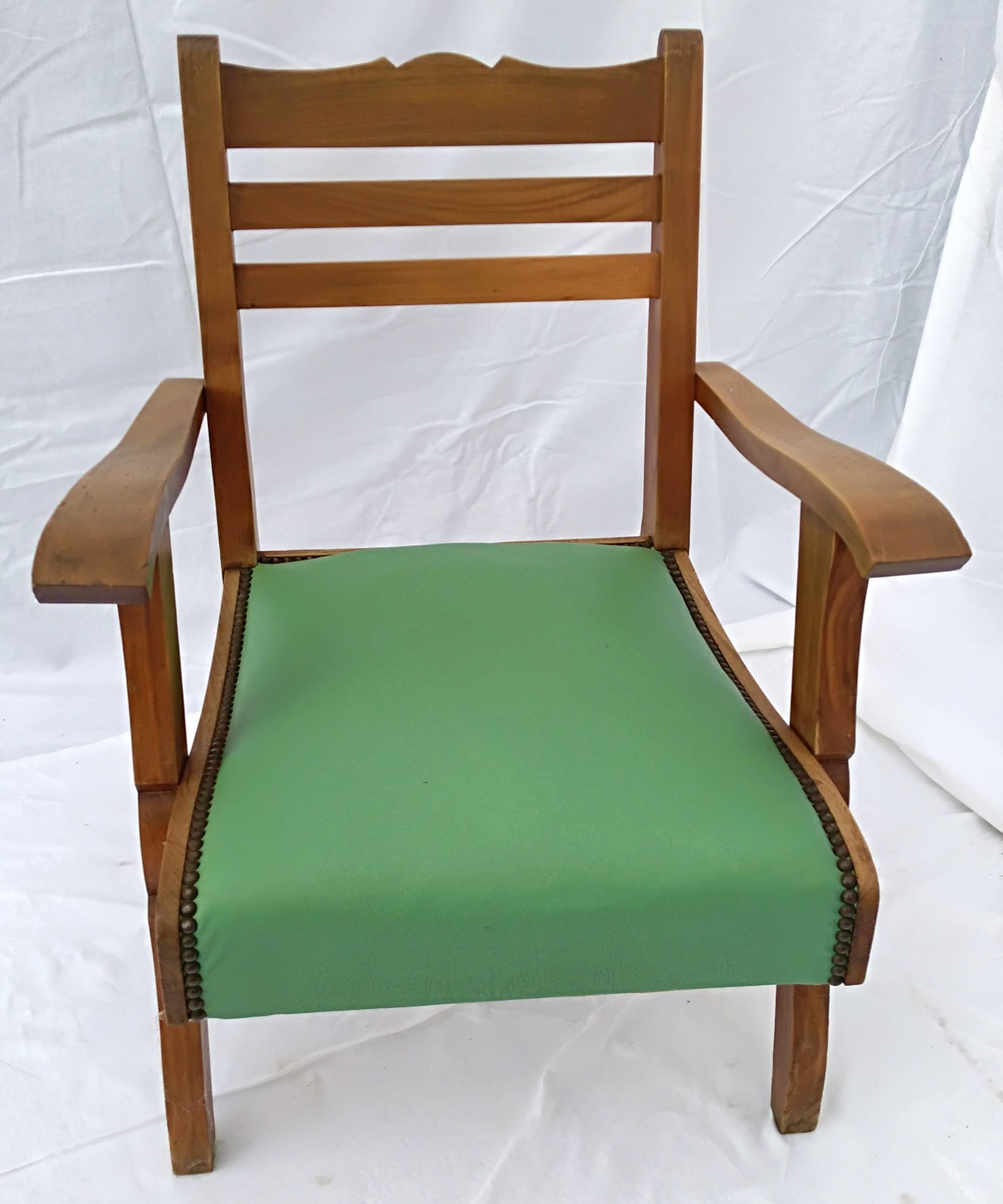 1950s wood and skai armchair