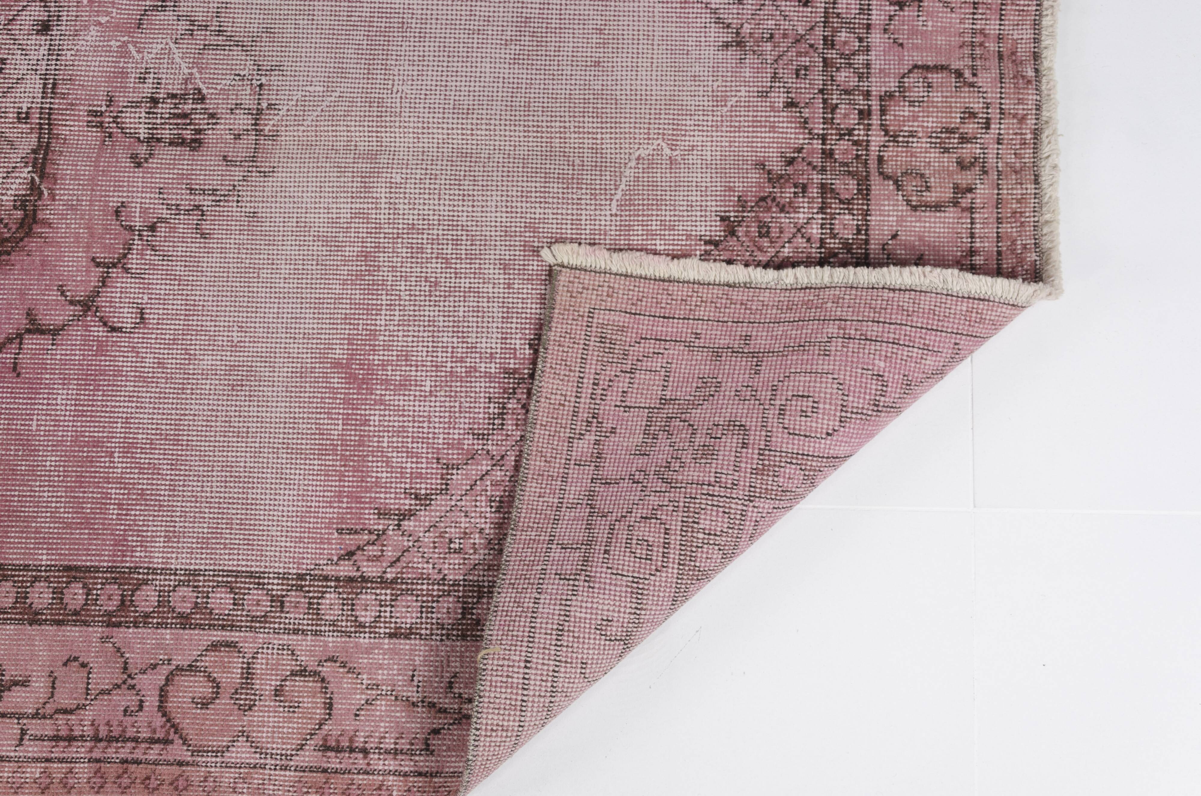 Turkish Pink Floor Vintage Rug sku2528