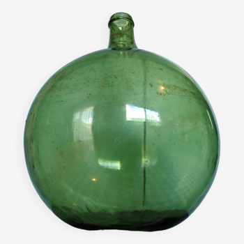 Old demijohn in green blown glass 18L