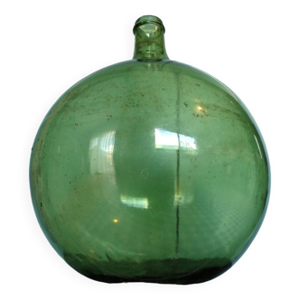 Old demijohn in green blown glass 18L