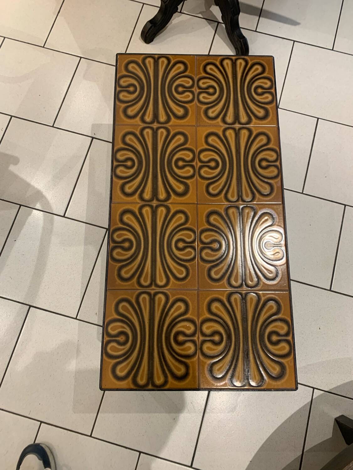 Table basse vintage ceramique circa 1970