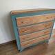 Renovated oak compass foot chest of drawers