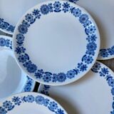 Assiettes à dessert en faïence de Luneville Blue Flowers