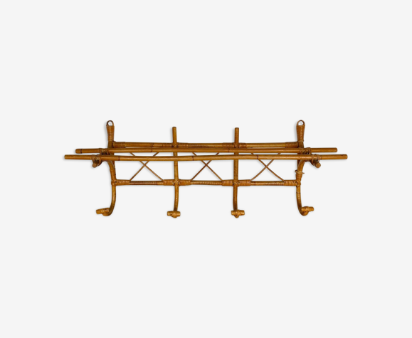 Rattan coat rack 1970s