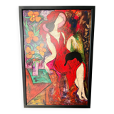 Oil Painting on Panel Large Format Signed Linda Le Kinf