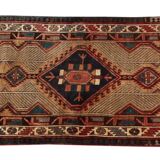 Traditional tribal wool runner rug long handmade oriental wool carpet 100x450cm