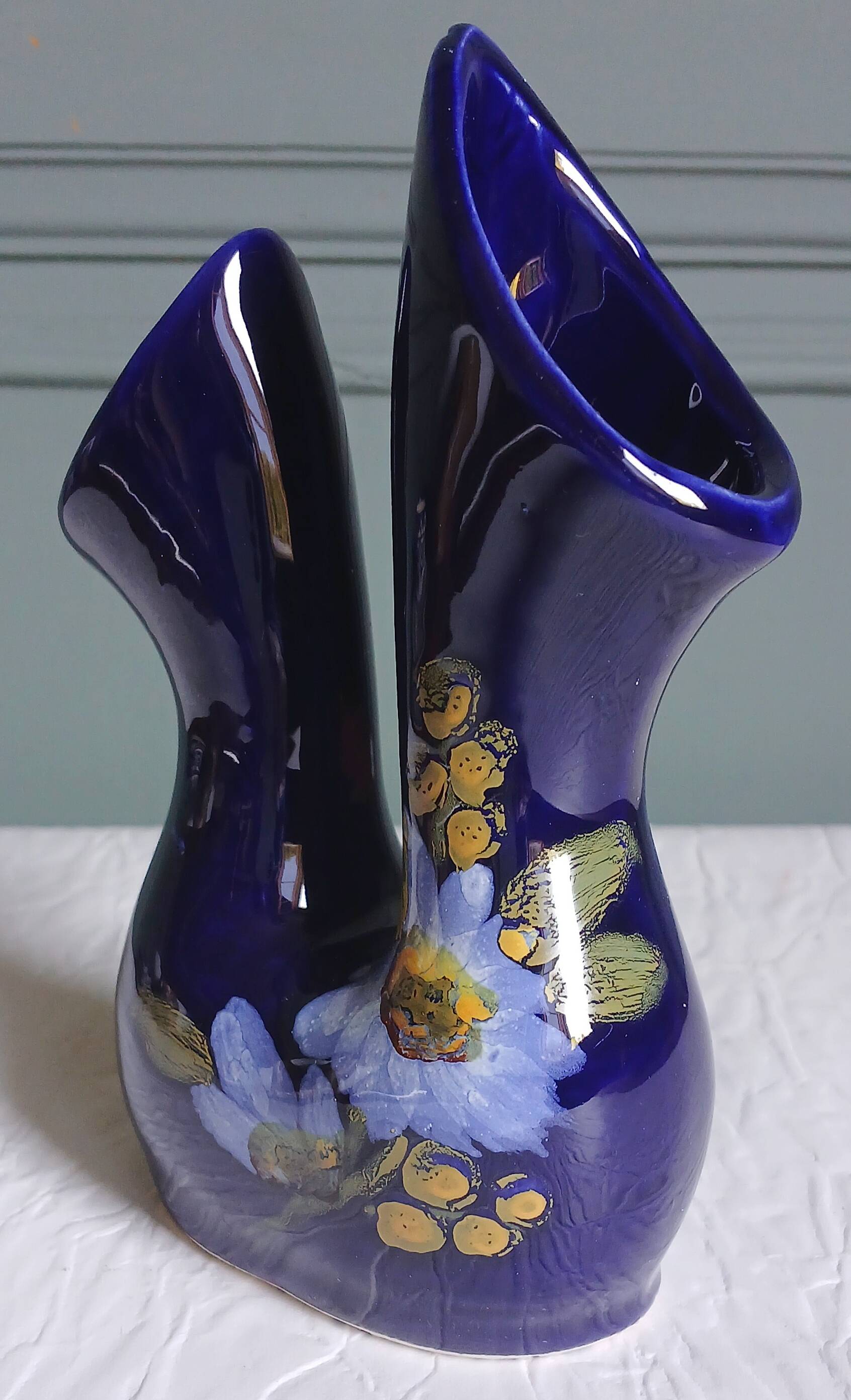 Double soliflore vase from Vallauris. Around 1960.