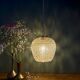 Suspension globe vintage en verre moulé ambré
