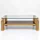 Belgochrom coffee table with 23K gold plating and faceted legs, 1970s.