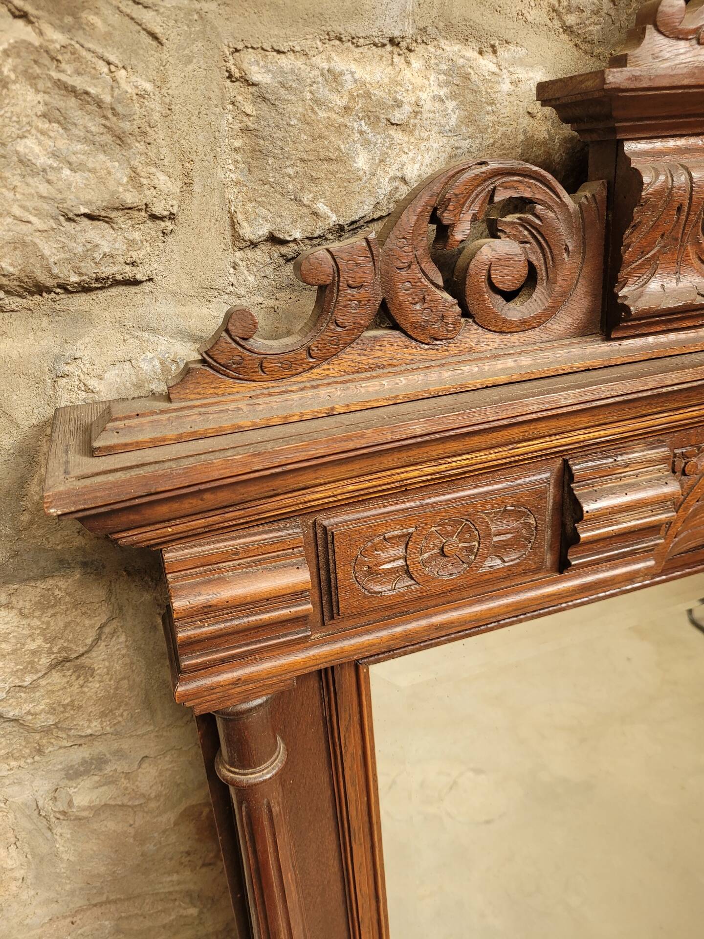 Large bevelled trumeau mirror