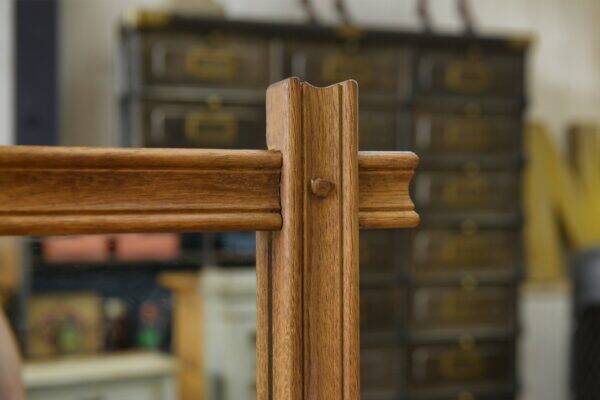 1950s Brutalist style solid oak mirror