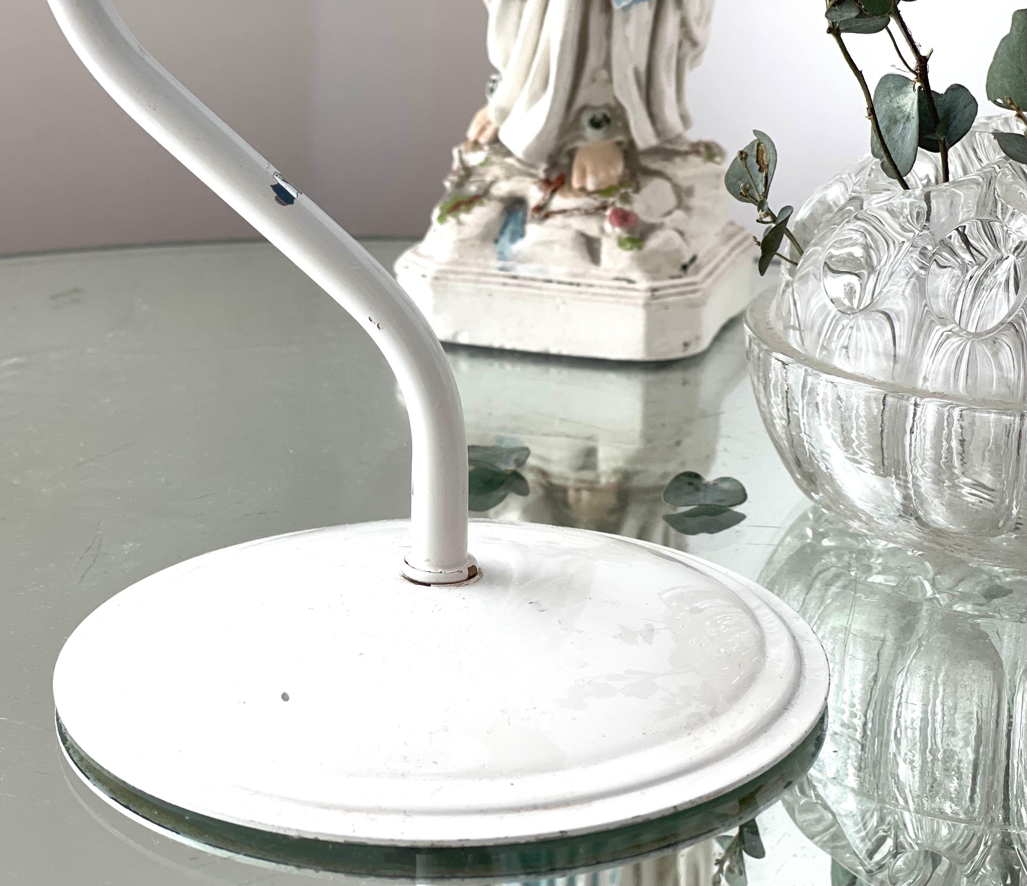 Beveled mirror on stand