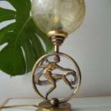 Art Deco golden brass lamp