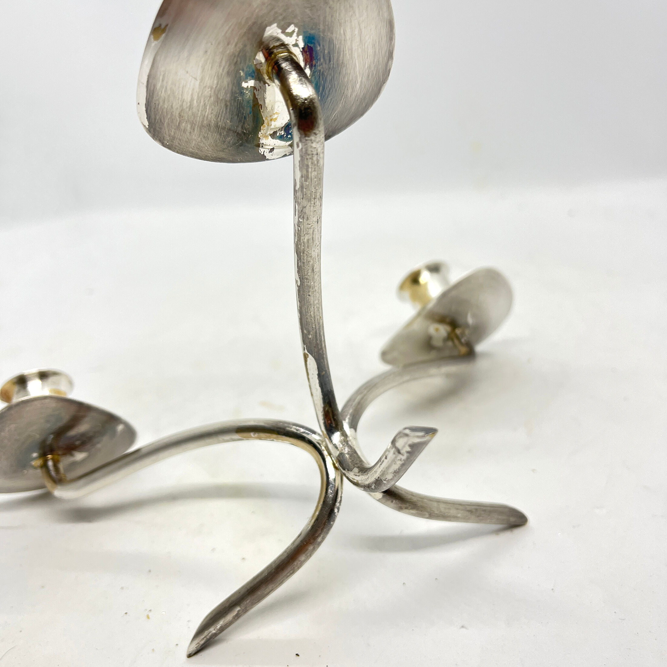 Three-branched plated candlestick, Germany, 1970s