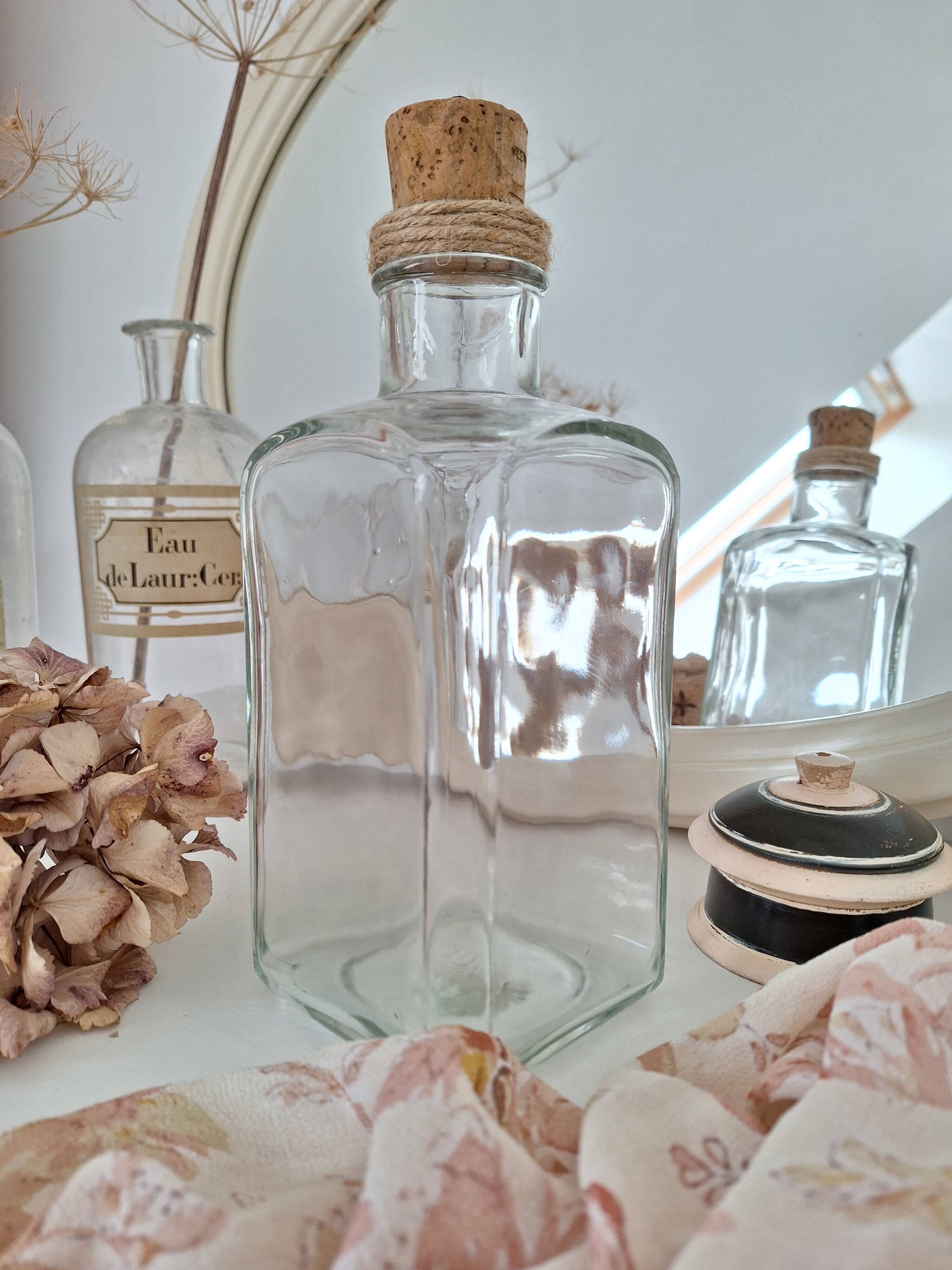 Glass bottle and cork stopper