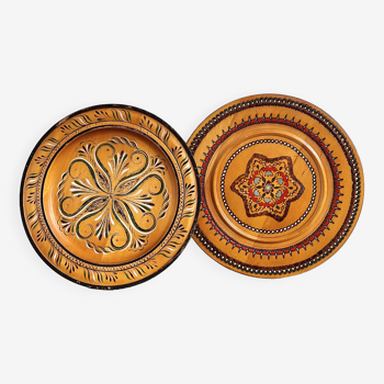 Decorative vintage wooden plates