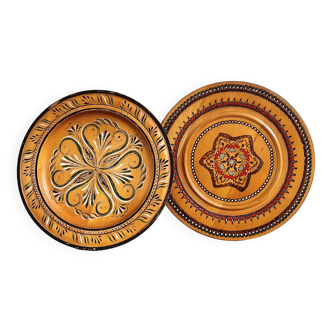 Decorative vintage wooden plates