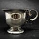 Art Deco bouillon cup, silver-plated brass, Fraget, Poland, 1950s