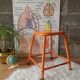 Pair of low metal stools industrial workshop - vintage