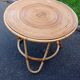 Vintage round coffee table in natural rattan