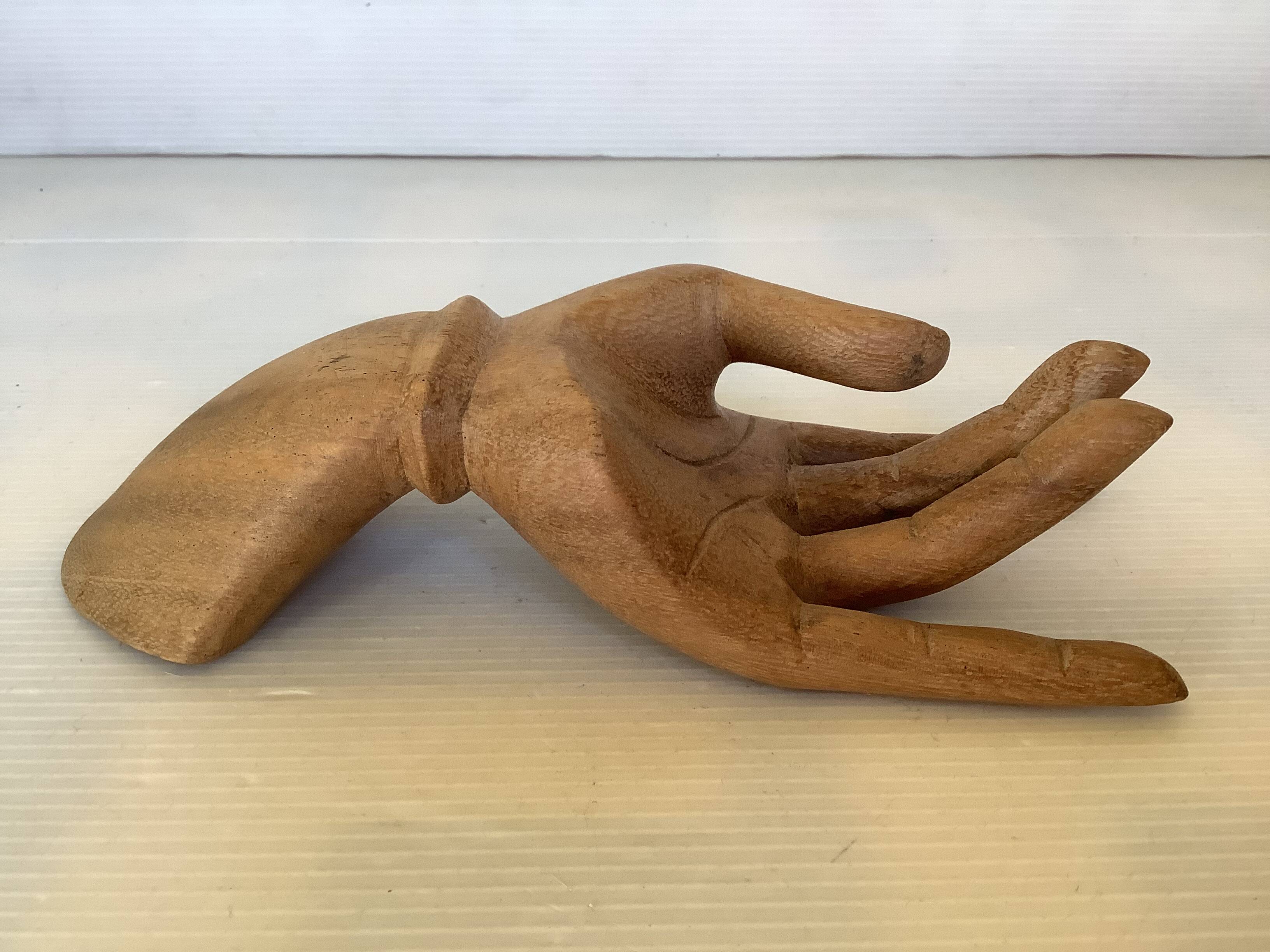 Wooden hand ring sizer pocket emptier