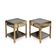 20thc pair of brass, chrome & glass side tables by belgo chrom, belgium