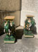 Lot of 2 vintage glazed ceramic elephants