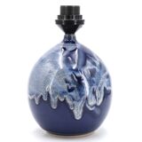 Fat lava blue ceramic potter's lamp, 1970s