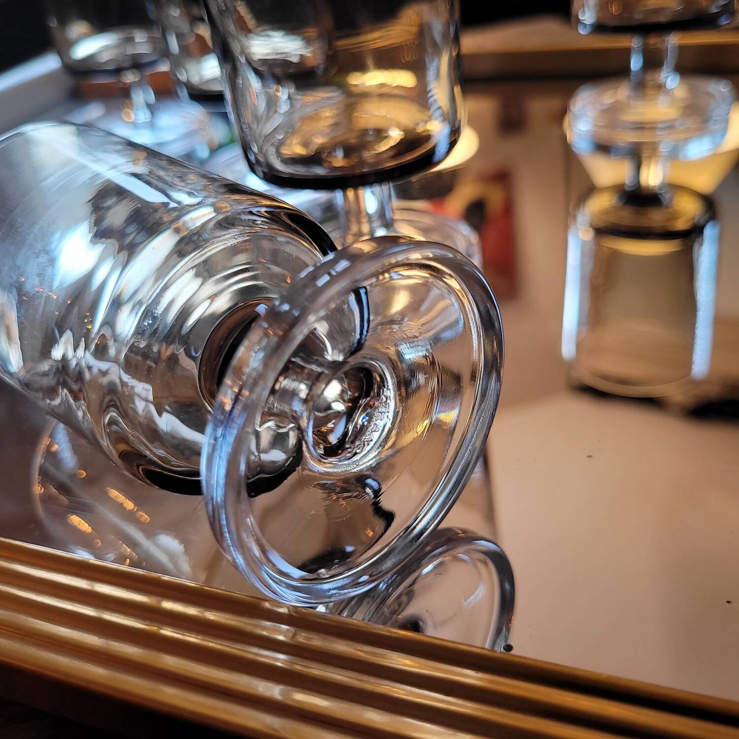 Smoked stemmed glasses – 1970s