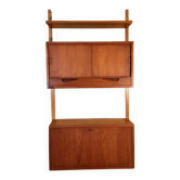 Teak wall secretary RIVAL, Vintage Scandinavian 1960s