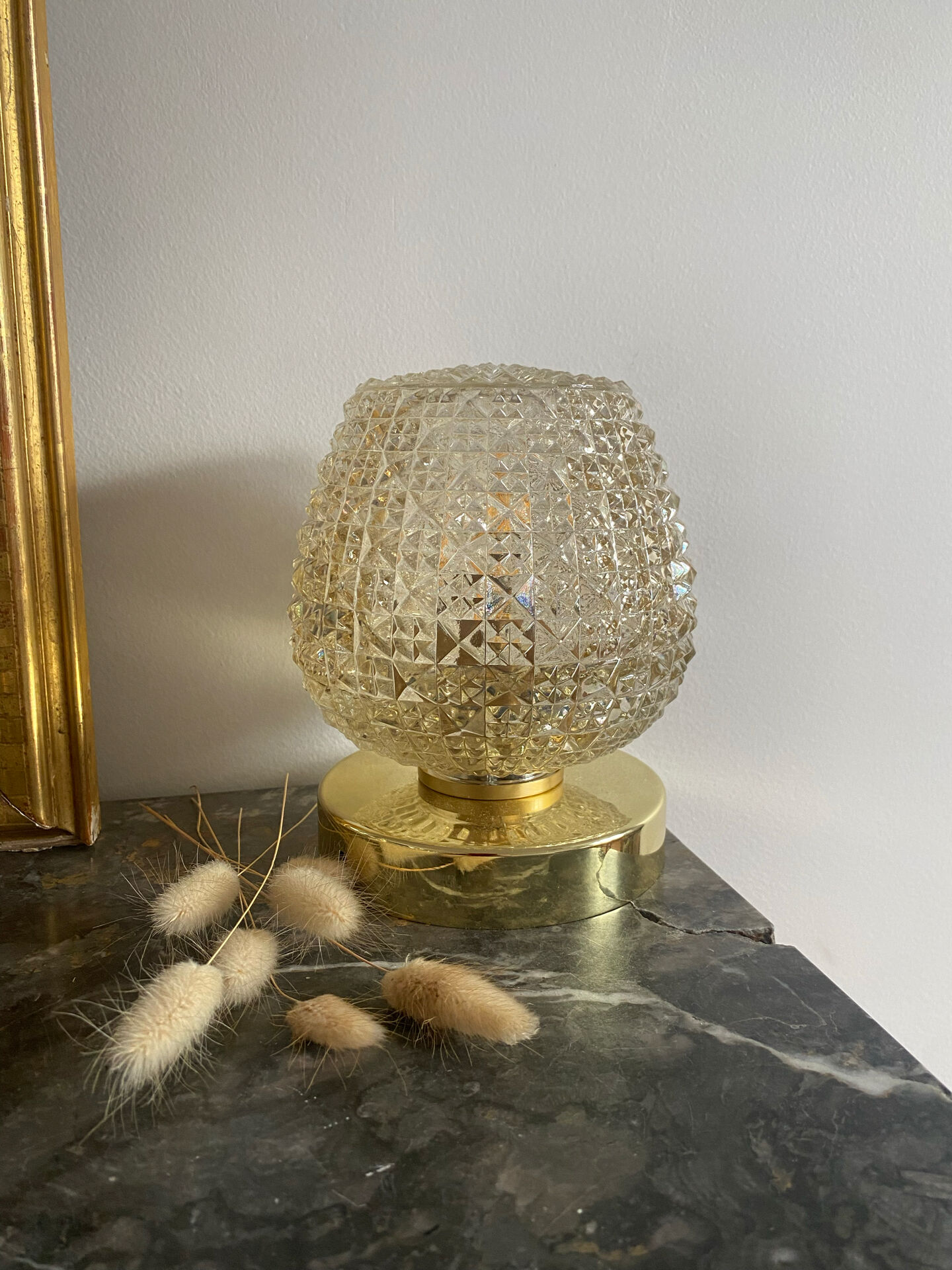 Vintage glass globe wall light