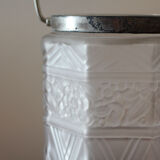 Pressed glass jar molded Etaleune Paris