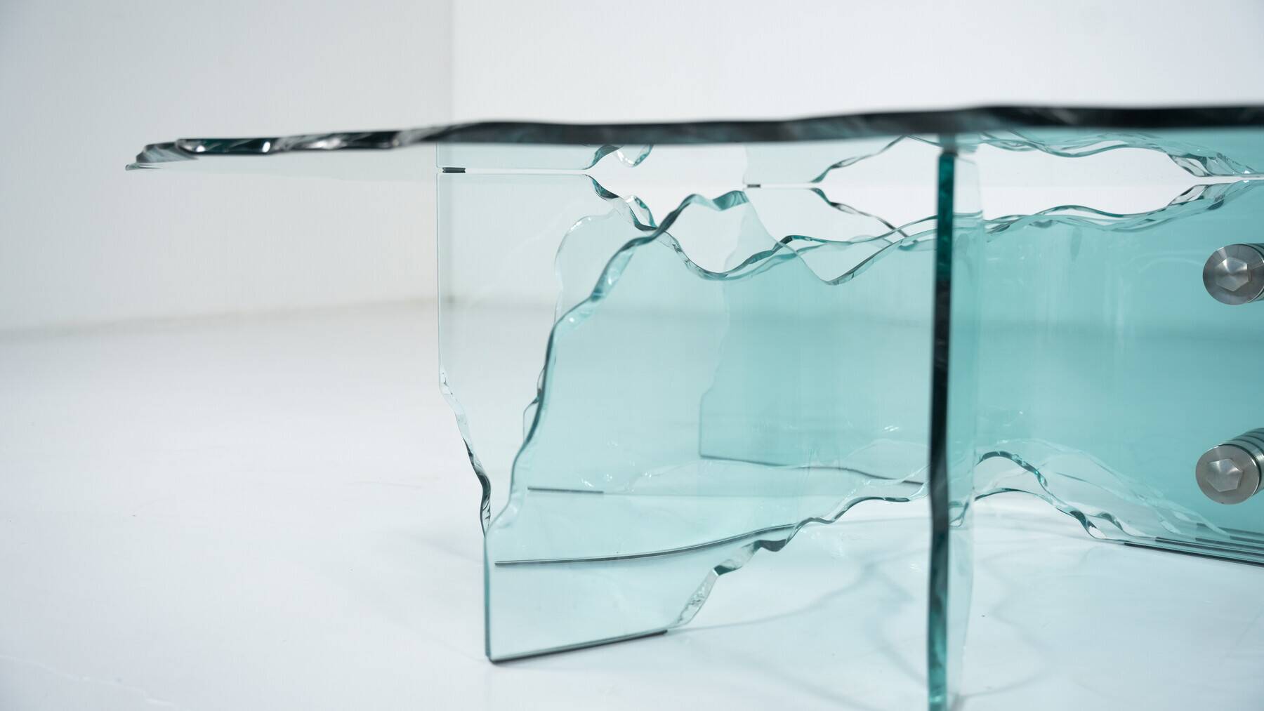 Shell coffee table by Danny Lane for Fiam, glass, 1980s.