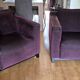 2 ROCHE BOBOIS armchairs, Long Island model, Aubergine color.