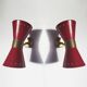 Pair of Italian Diabolo wall lights, 1950s design.