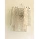 Pair of Contemporary Hammered Strips ”Listelli” Murano Glass Chromed Wall Sconces by Simoeng