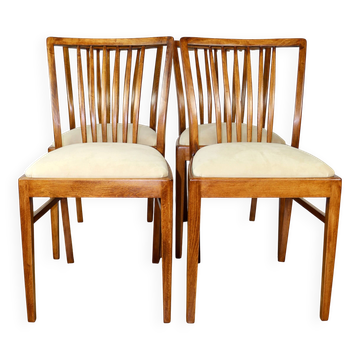 Vintage chairs beige velvet - set of 4