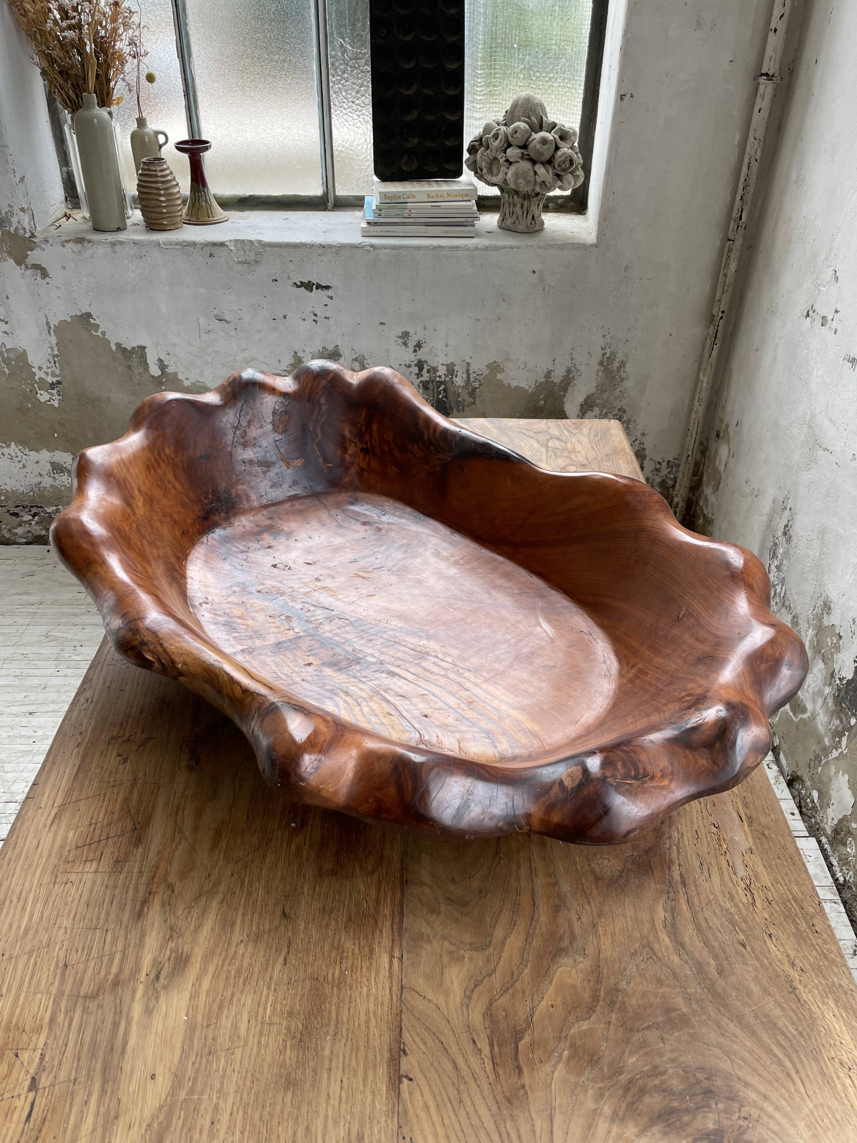 XL thuja root wooden dish
