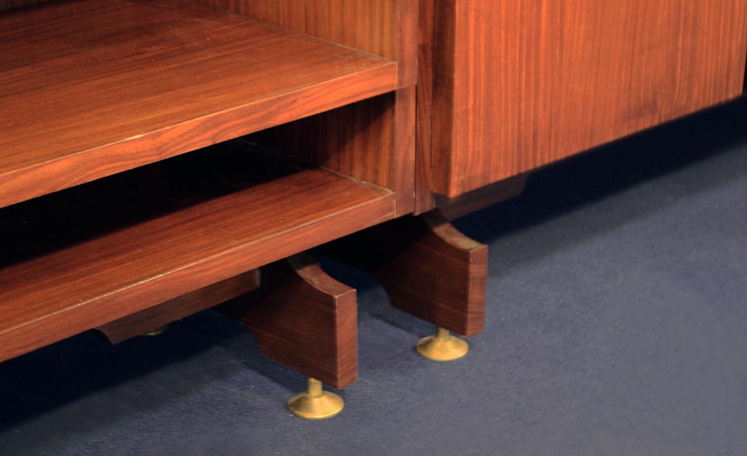 Modular sideboards in rosewood and brass 1960