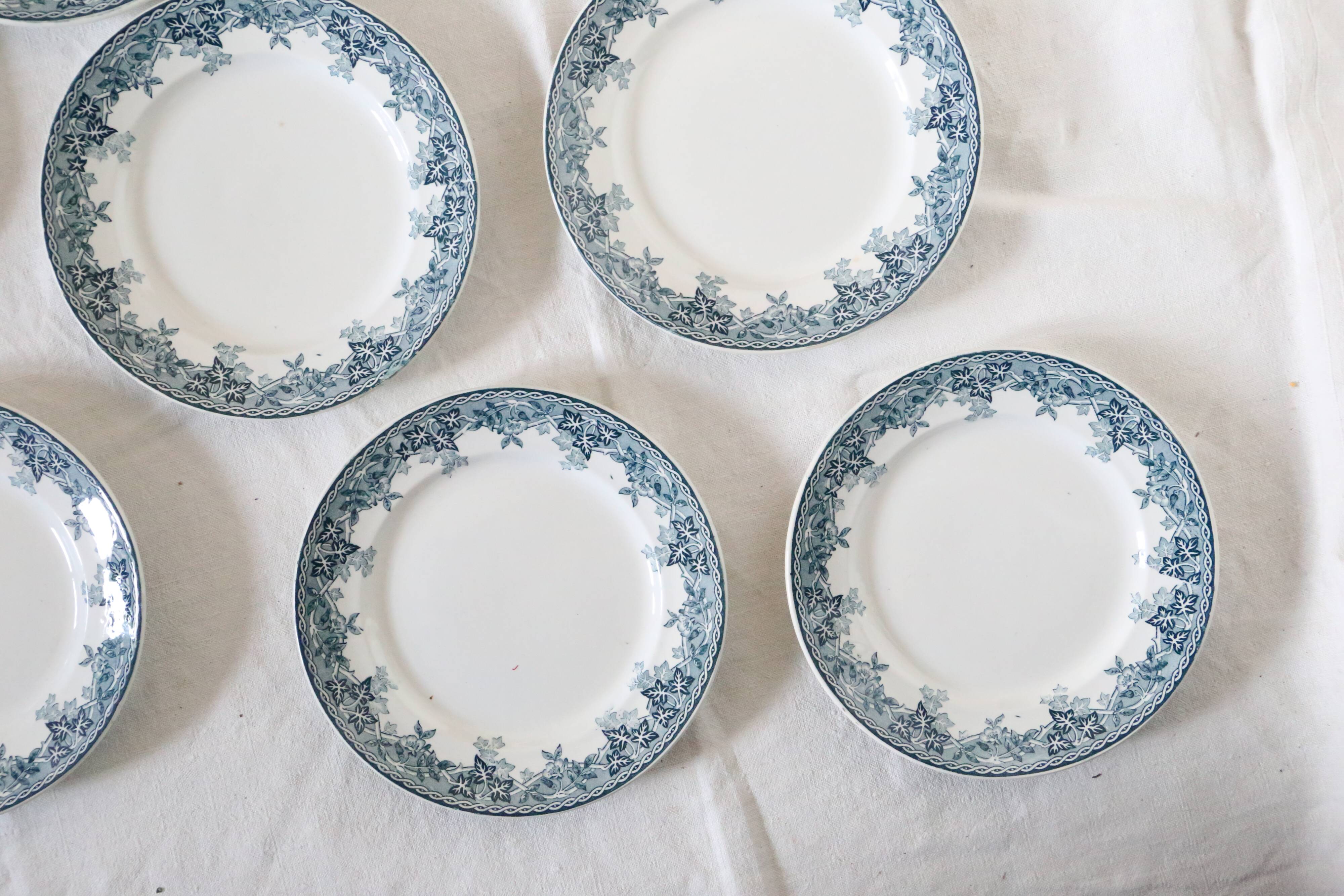 Dessert plates x9, iron earth, Estival model by Saint Amand