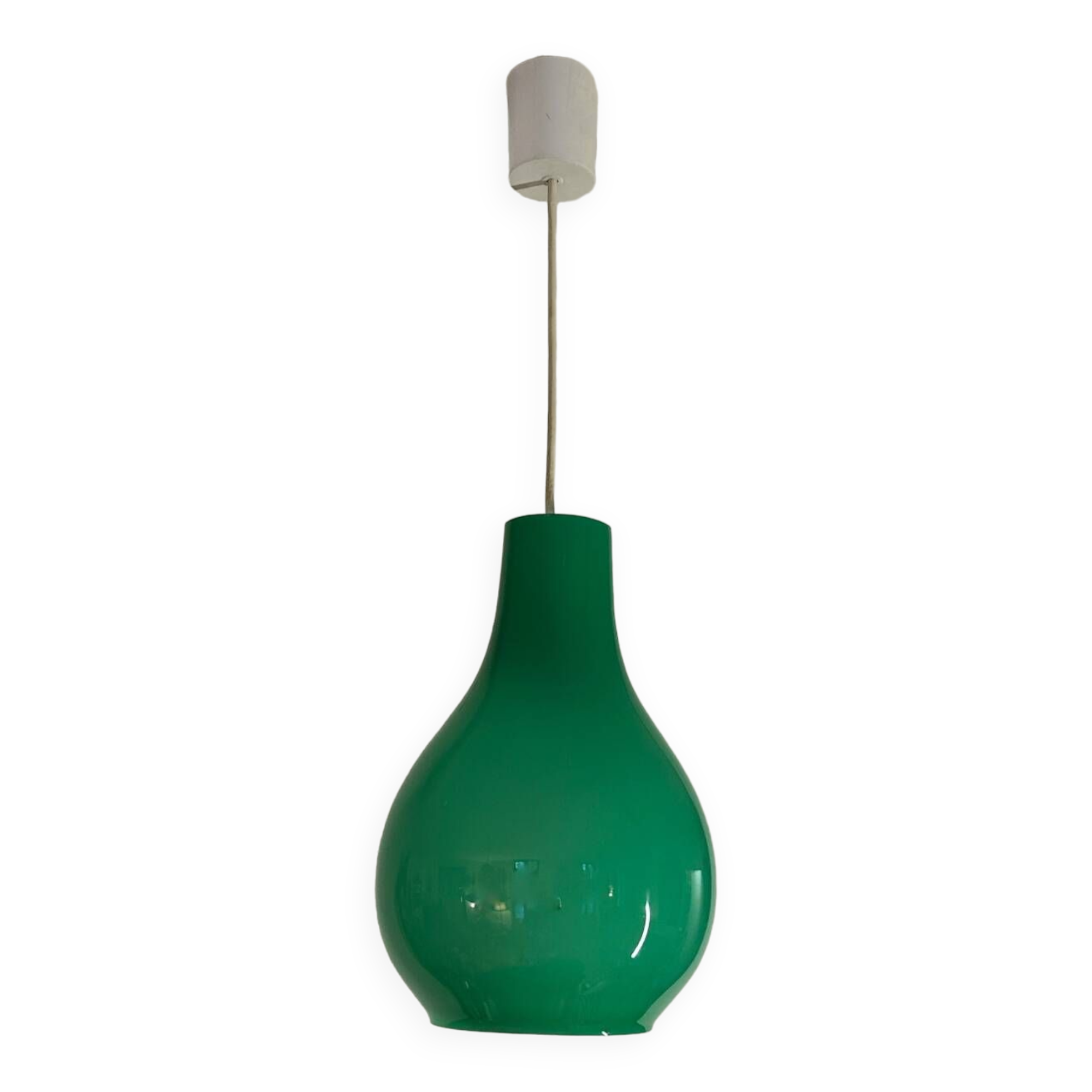 Green opaline chandelier design from the 70s