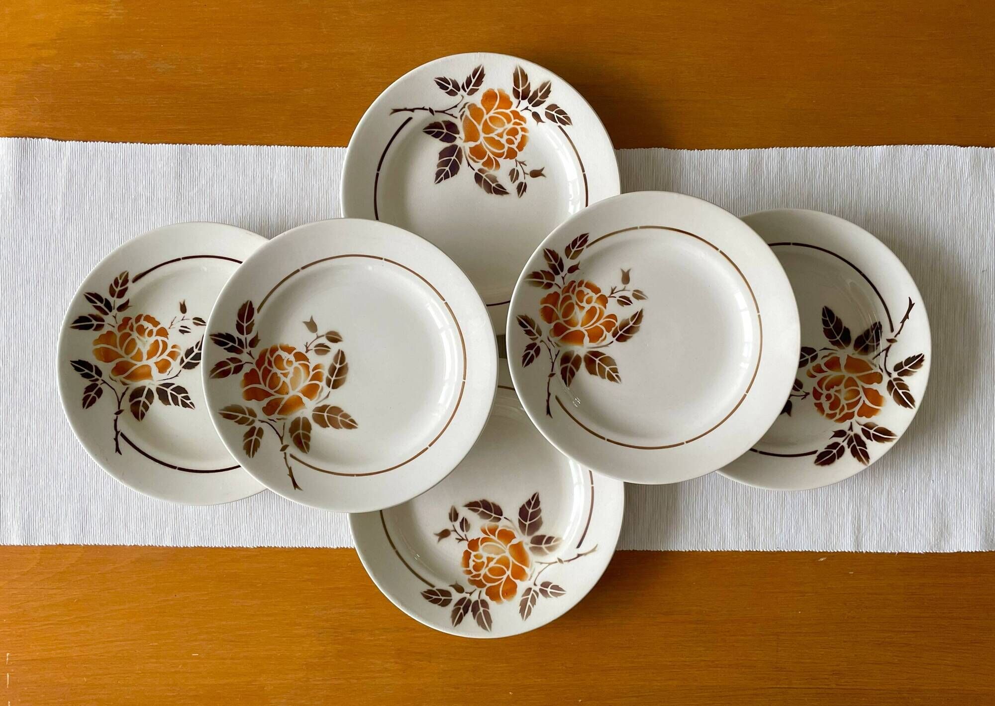 6 old earthenware plates from Saint-Amand (North)