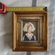 2 small portrait paintings of a woman by N. Philip, miniatures on ivory.