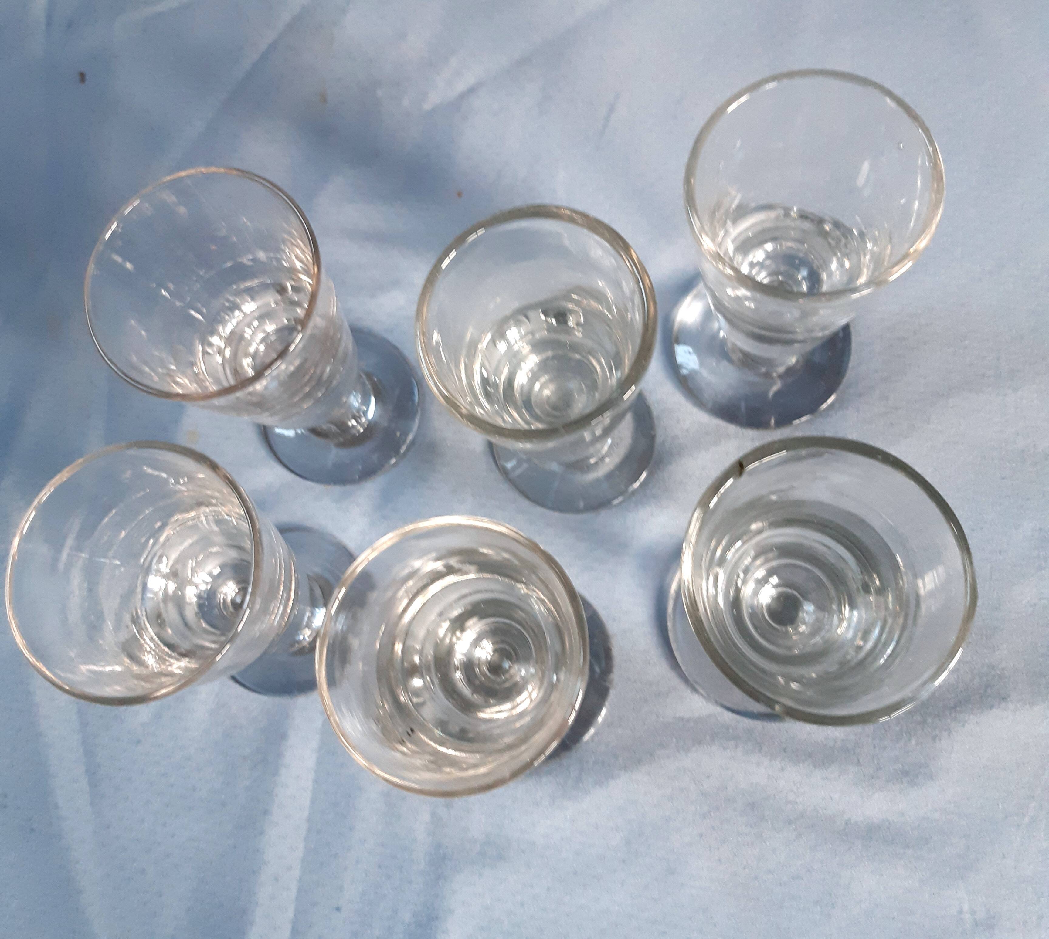 6 antique blown glass coffee glasses