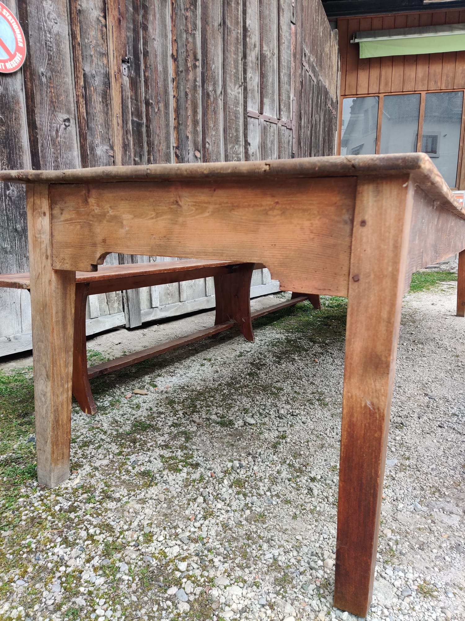 Very large bistro table and benches