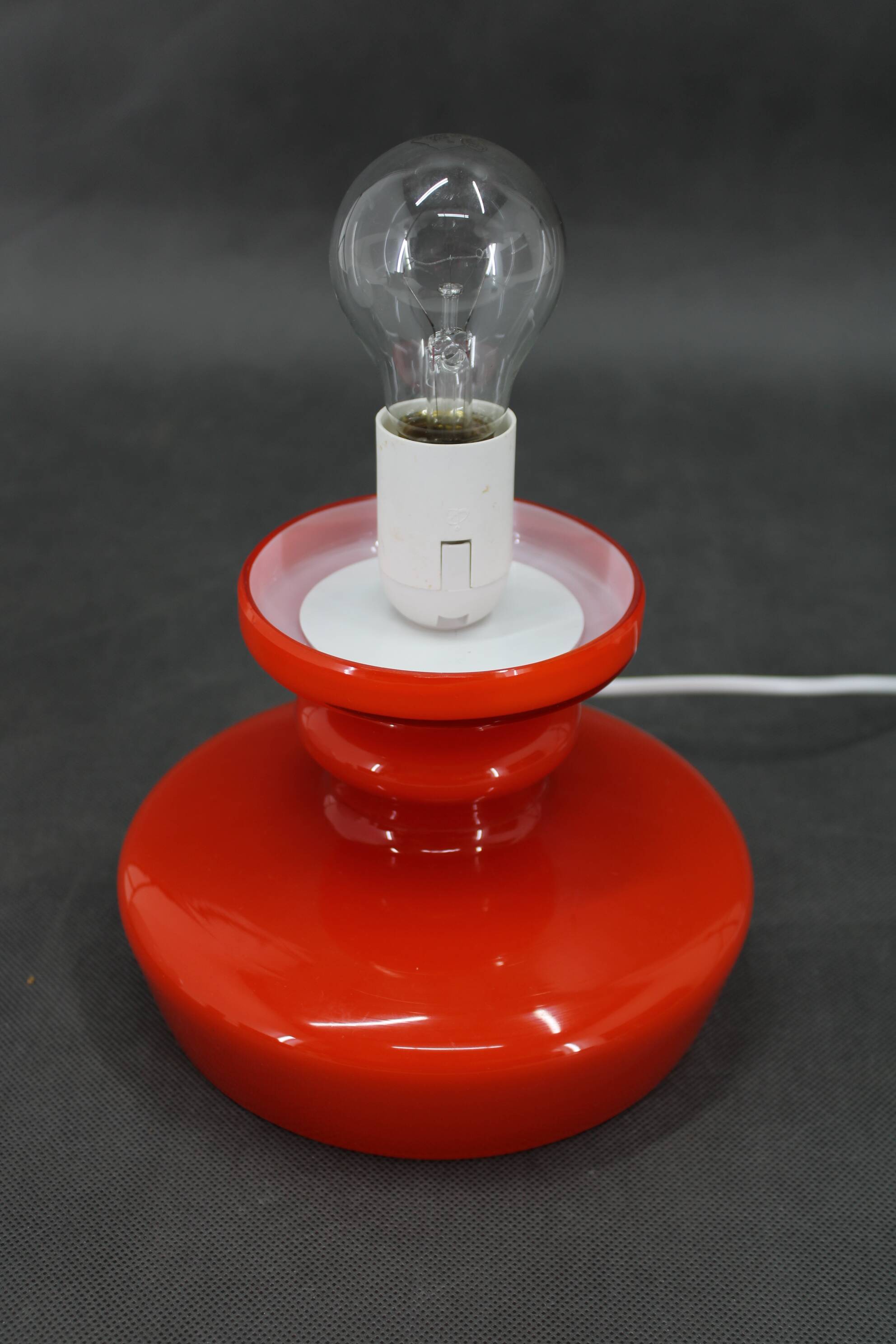 1970s Stepan Tabery Opaline Glass Mushroom Table Lamp, Czechoslovakia