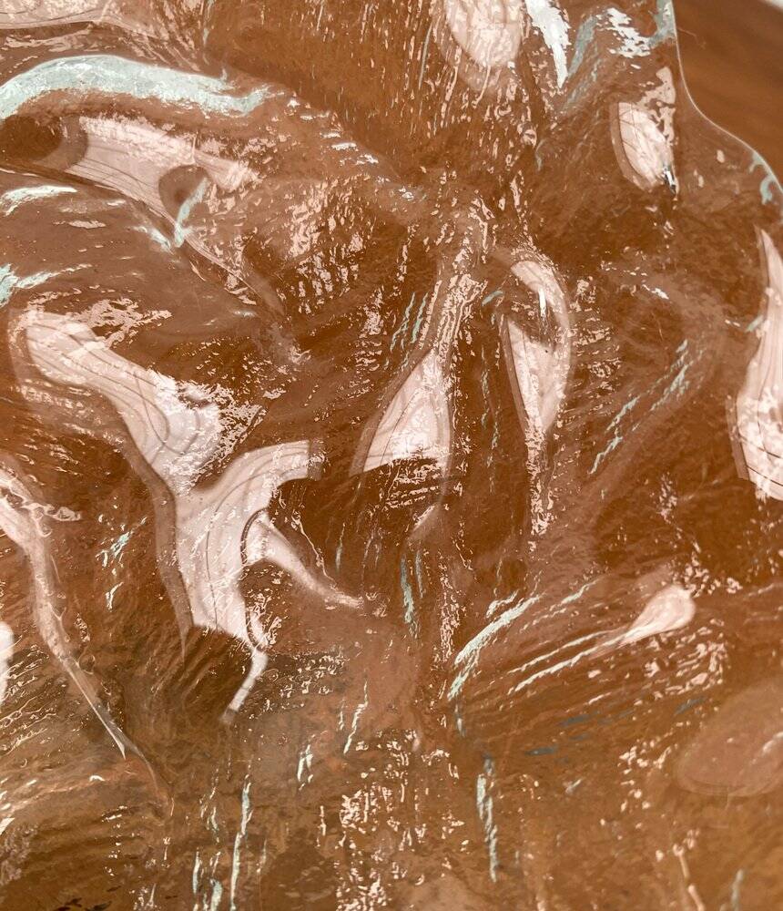 Vintage frosted glass bowl, 1970s.