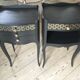 Bedside or nightstand painted black with patterns
